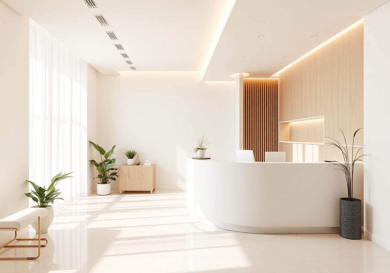 Recepção de clínica de estética premium